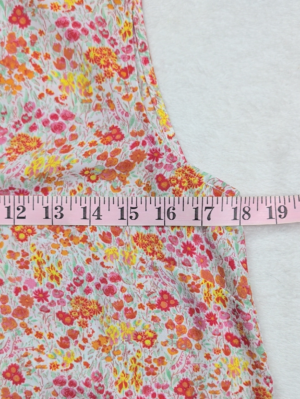 Adrianna Papell Floral Sleeveless V-Neck Blouse - Pink Orange Yellow - Size S - Picture 7 of 10